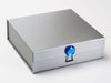 Silver Folding Gift Box Featuring Tanzanite Gemstone Closure