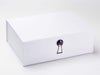 Amethyst Gemstone Gift Box Closure on White A4 Deep Gift Box