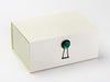 Ivory A5 Deep Gift Box Featured with Emerald Gemstone Closure