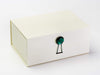 Emerald Gemstone Gift Box Closure on Ivory A5 Deep Gift Box