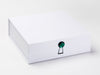 Emerald Gemstone Gift Box Closure on White Large Gift Box
