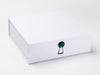 White Large Gift Box with Emerald Gemstone Closure