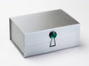 Emerald Gemstone Gift Box Closure on Silver A5 Deep Gift Box