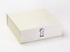 Purple Sapphire Gemstone Gift Box Closure on Ivory Large Gift Box
