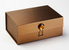 Brown Tourmaline Gemstone Gift Box Closure on Copper A5 Deep Gift Box