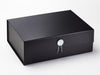 Black A4 Deep Gift Box with Rainbow Crystal Gemstone Closure