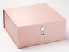 Rose Gold XL Deep Gift Box with Rainbow Crystal Gemstone Closure