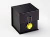 Yellow Diamond Gemstone Gift Box Closure on Black Small Cube