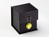 Black Small Cube Gift Box with Yellow Diamond Gemstone Closure