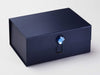 Sapphire Gemstone Gift Box Closure on Navy A5 Deep Gift Box