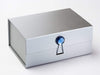 Sapphire Gemstone Gift Box Closure on Silver A5 Deep Slot Gift Box