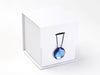 White Small Cube Gift Box with Sapphire Gemstone Closure