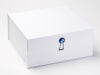 White XL Deep Gift Box with Sapphire Gemstone Closure