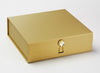 Citrine Gemstone Gift Box Closure on Gold Large Gift Box