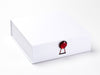 White Medium Gift Box with Ruby Round Gemstone Closure