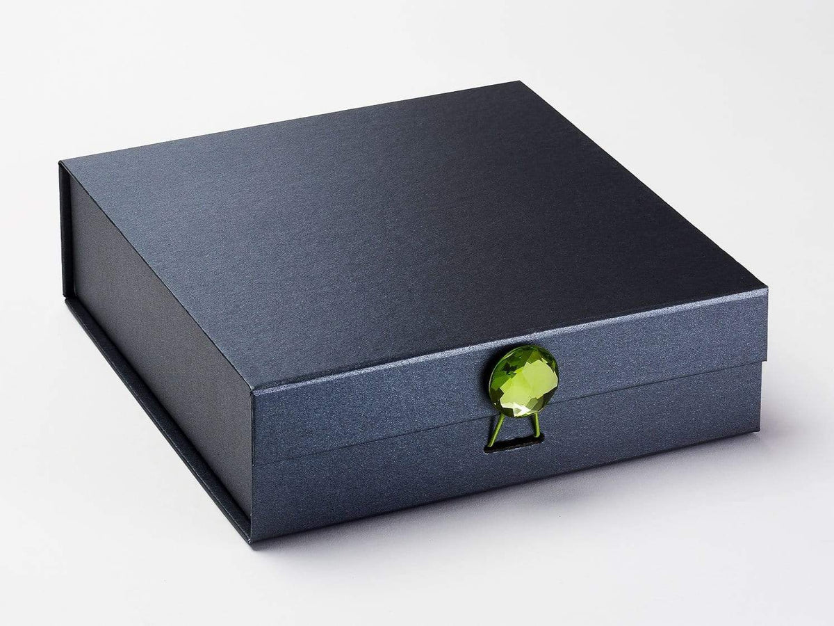 Peridot Gemstone Closure on Pewter Medium Gift Box