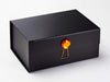 Orange Zircon Gemstone Gift Box Closure on Black A5 Deep Gift Box