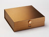 Copper Luxury Folding Gift Box with Morganite Gemstone Closure