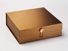 Morganite Gemstone Gift Box Closure on Copper Large Gift Box
