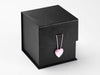 Rose Quartz Heart Gemstone Closure on Large Black Cube Gift Box