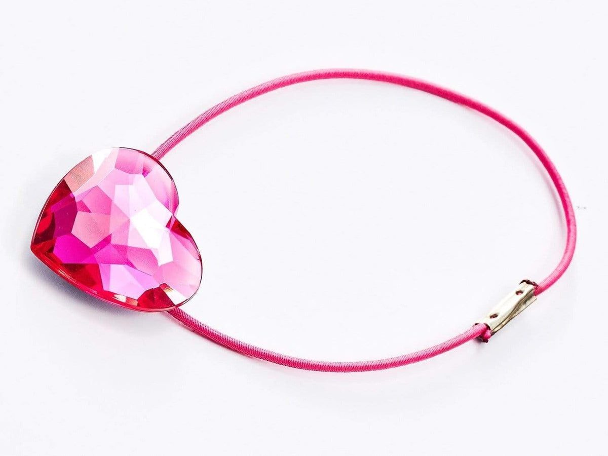 Pink Spinel Heart Gemstone Gift Box Closure with Pink Elastic