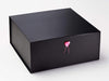 Pink Spinel Heart Gemstone Gift Box Closure on Black XL Deep