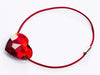 Ruby Heart Gemstone Gift Box Closure with Red Elastic