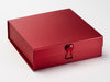 Large Red Gift Box Featured with Ruby Heart Gemstone Closure