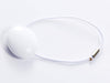 White Gloss Smooth Dome Gift Box Closure with White Elastic