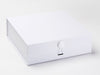 White Gift Box with White Gloss Dome Decorative Closure