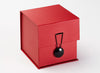 Black Gloss Smooth Dome Decorative Closure Featured on Large Red Cube Gift Box