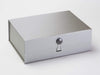 Opal Grey Dome Gift Box Closure on Silver A4 Deep Gift Box
