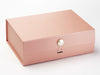 Rose Gold Gift Box with Pearl Dome Decorative Closure