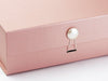 Rose Gold Gift Box Featured With Pearl Dome Decorative Closure
