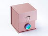 Rainbow Moonstone Gift Box Closure on Rose Gold Small Cube