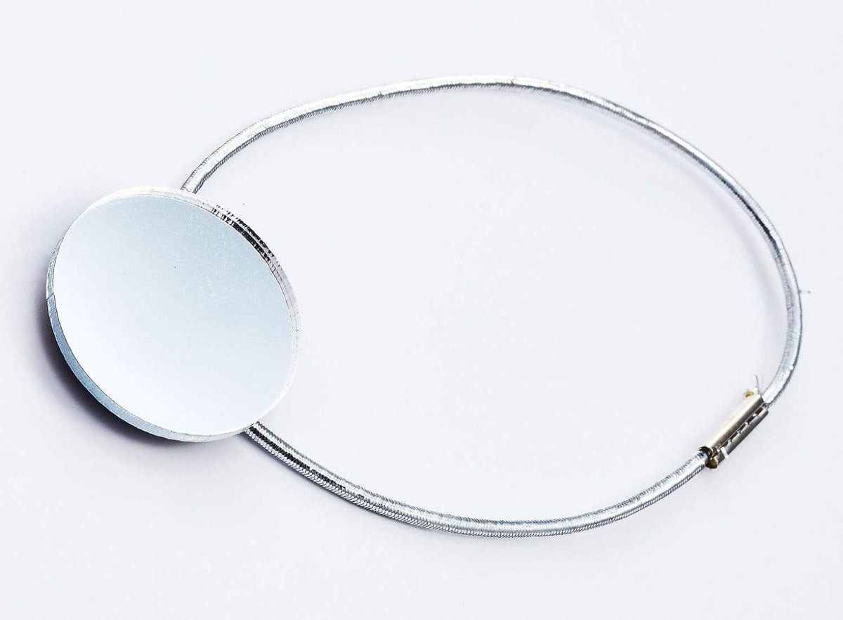 Mirror Disc Gift Box Closure with Silver Elastic