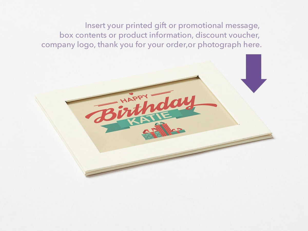 Ivory Photo Frame Assembled with Example of Your Custom Printed Insert or Photograph