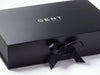 Black A3 Shallow Gift Box with Custom White Printed Logo