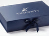 Navy A3 Shallow Gift Box with Custom Silver Logo