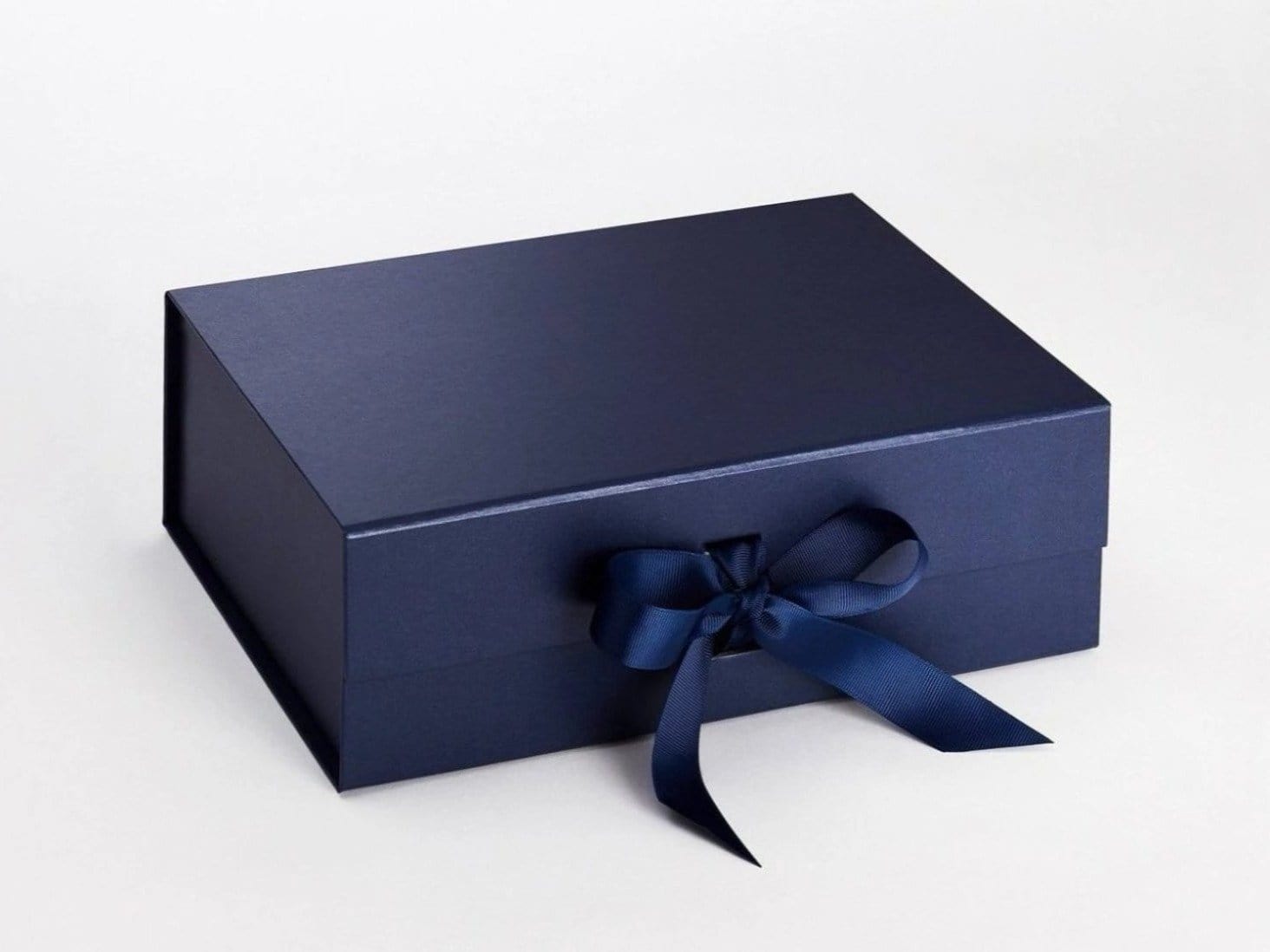 Navy Blue A4 Deep Luxury Folding Gift Boxes with Ribbon | Pack of 12