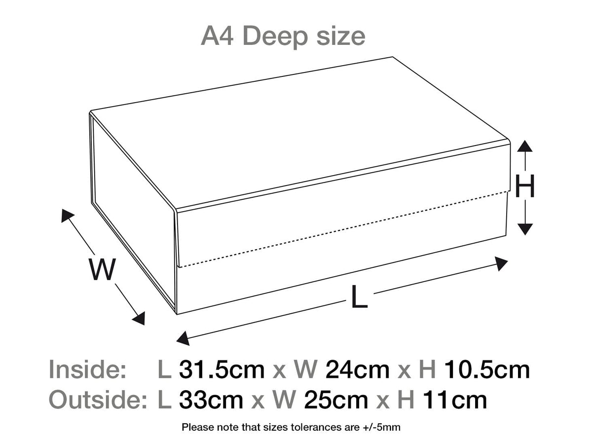 Pale Blue A4 Deep Gift Box Sample Assembled Size