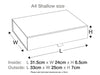 Silver A4 Shallow Folding Gift Box Assembled Size