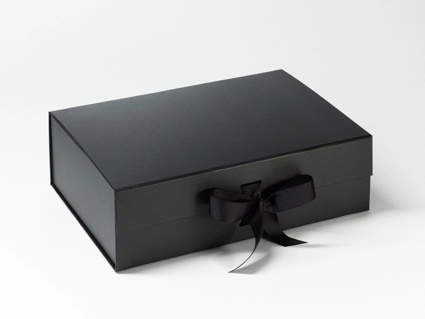 Black A4 Deep Folding Gift Box with changeable ribbon from Foldabox