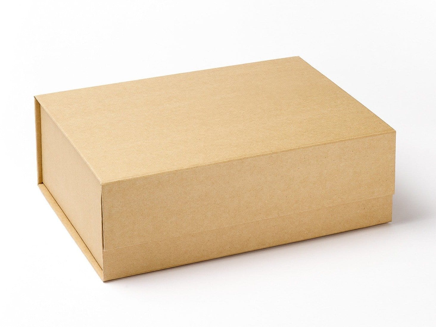 Foldabox UK A4 Deep Natural Kraft Luxury Folding Gift Box with Magnetic Snap Shut Closure