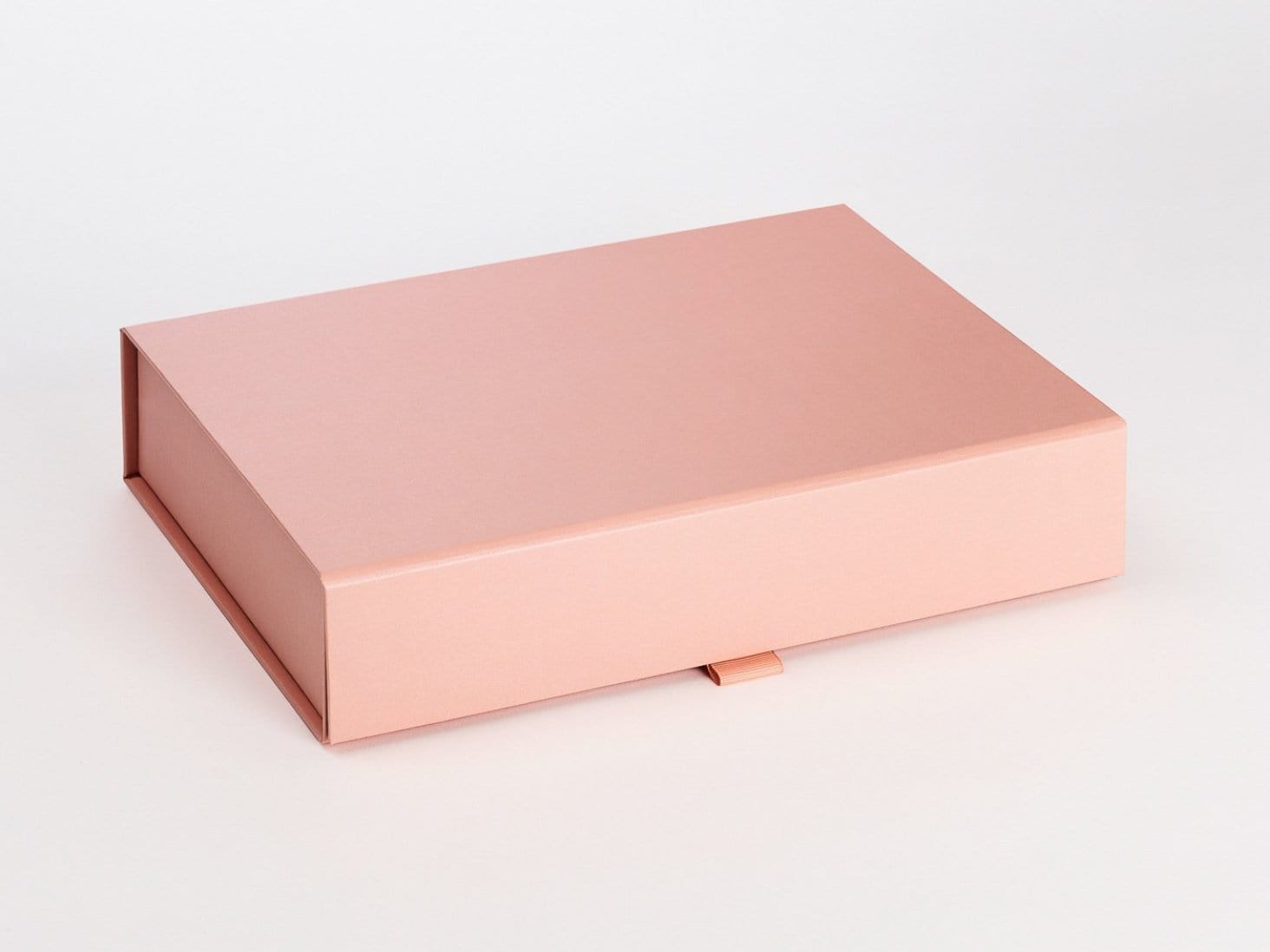 Rose Gold A4 Shallow Gift Box Sample with Ribbon Tab