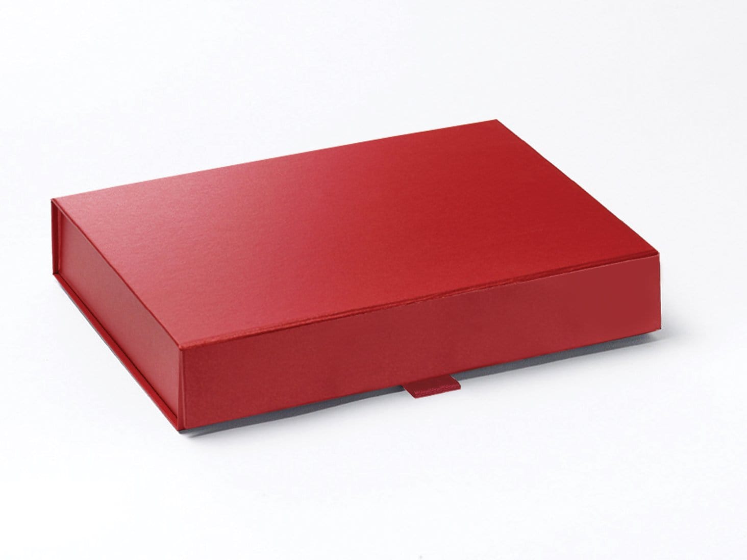 A5 Shallow Red Pearl Folding Gift Box with Magnetic Snap Shut Closure