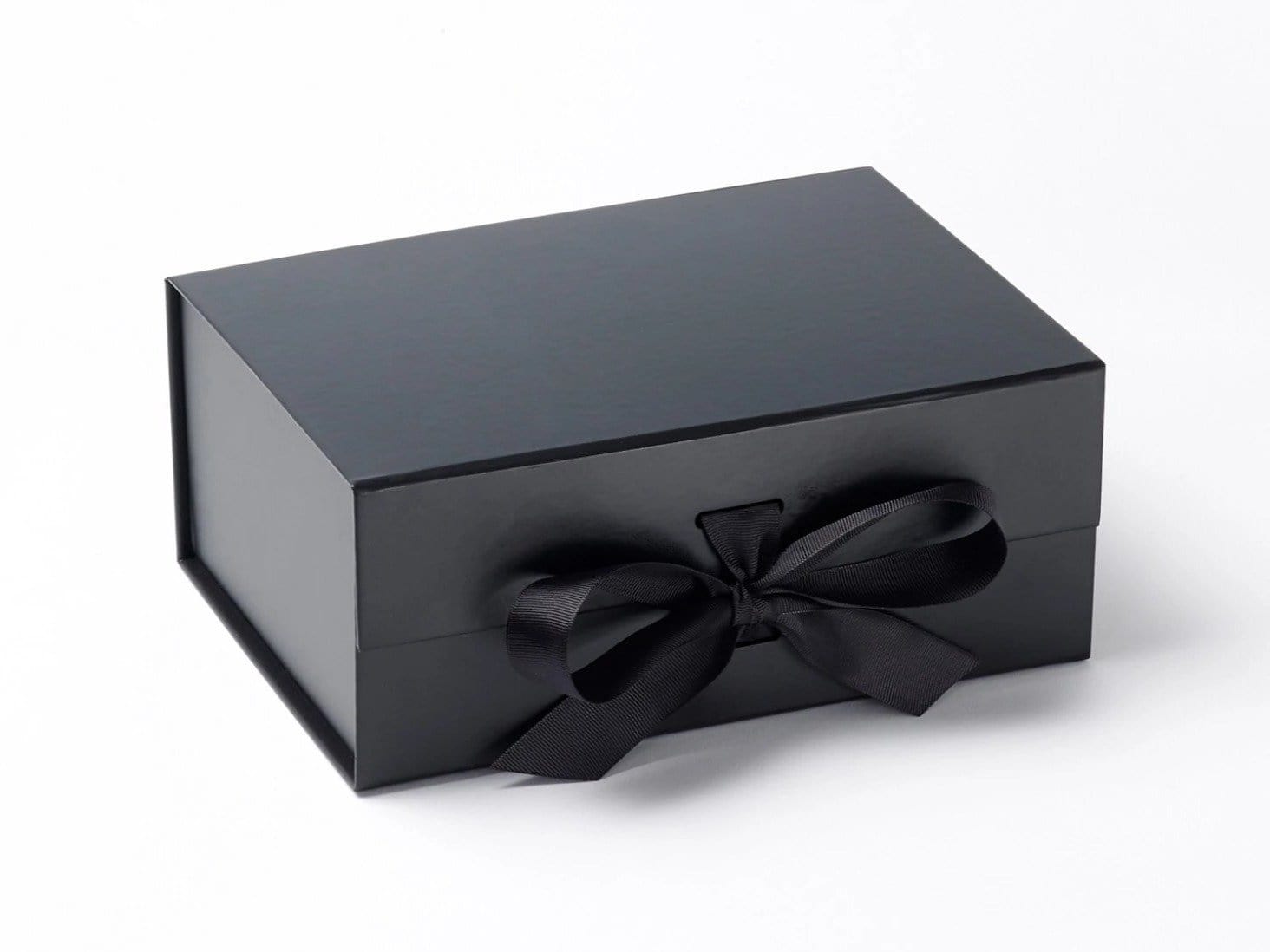 Black A5 Deep Slot Gift Box with changeable ribbon from Foldabox UK