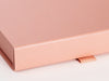 Rose Gold A5 Shallow Folding Gift Box Ribbon Tab Detail