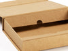 A6 Shallow Natural Kraft Gift Box with Close Up of Internal Securing Flaps