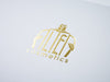 White Folding Gift Box with Custom Printed Gold Foil Logo